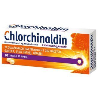 Chlorchinaldin czarna porzeczka  20 tabletek