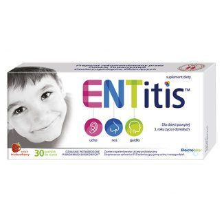 ENTitis powyżej 3 lat  smak truskawkowy  30 pastylek do ssania