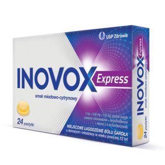 Inovox Express smak miodowo-cytrynowy 24 pastylek