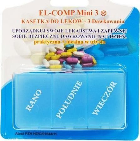 Kasetka na leki EL-MEDIC dzienna 1 szt.(kolor wysyłany losowo)