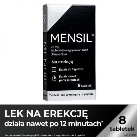 MENSIL 25 mg 8 tabletek do rozgryzania i żucia