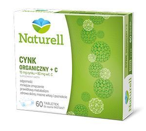NATURELL Cynk organiczny + witamina C    60 tabletek