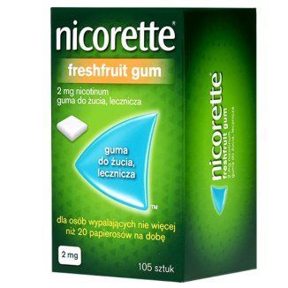 Nicorette FreshFruit 2 mg guma do żucia lecznicza 15 sztuk  data ważności: 31.05.2022