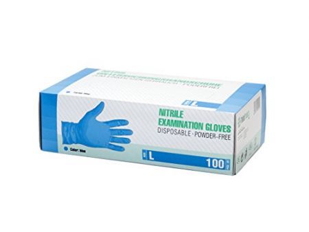 Rękawiczki nitrylowe bezpudrowe niebieskie rozmiar L 1 opakowanie (100 sztuk)
