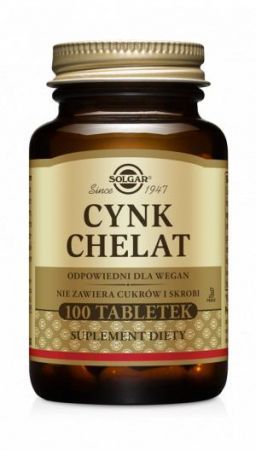 SOLGAR Cynk chelat aminokwasowy  100 tabletek