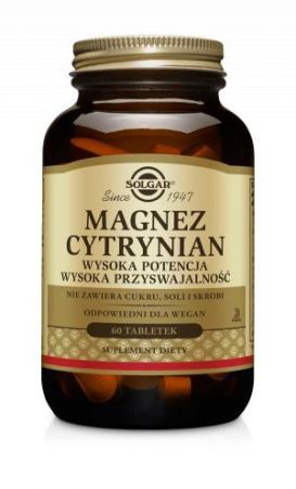 SOLGAR Magnez cytrynian  60 tabletek