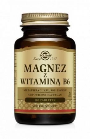 SOLGAR Magnez z witaminą B6 100 tabletek