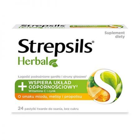 Strepsils Herbal  miód i melisa 24 pastylki