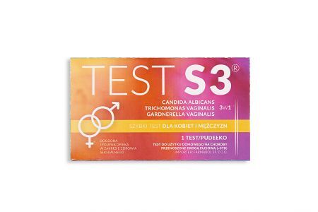 TEST S3 - test antygenowy wykrywający i różnicujący choroby intymne (3 w 1) w jednym teście (Candida a., Trichomonas v., Gardnerella v.)
